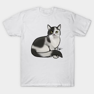 Cat - British Shorthair - Black and White T-Shirt